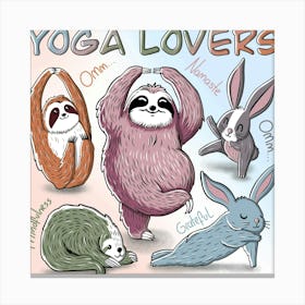 Yoga Lovers, Funny Animals Canvas Print