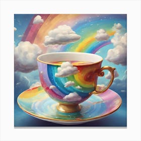 Rainbow Tea Cup Canvas Print