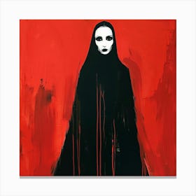 Stark Woman In Black Canvas Print