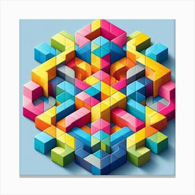 Geometric Cubes Canvas Print