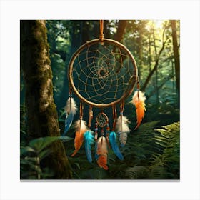 Dream Catcher In The Forest Canvas Print