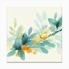 Watercolor Of A Branch Canvas Print