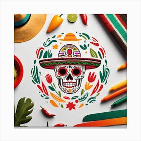 Mexican Skull 52 Canvas Print