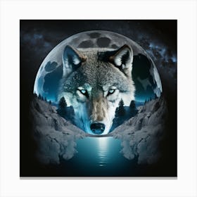 Wolf In The Moonlight 1 Canvas Print