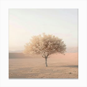 Single Tree In The Desert Canvas Print