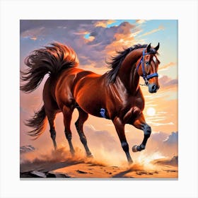 Horse At Sunset 2 Canvas Print