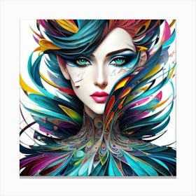 Aquarela Oil Paint Girl (9) Canvas Print