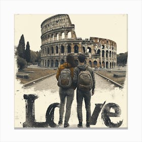 Across country love Rome Canvas Print