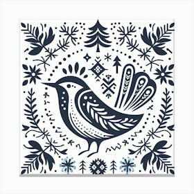 Scandinavian style, bird 1 Canvas Print