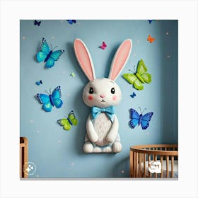 Bunny With Butterflies Canvas Print