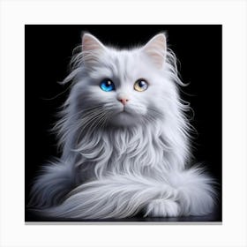 White Cat With Blue Eyes 8 Canvas Print
