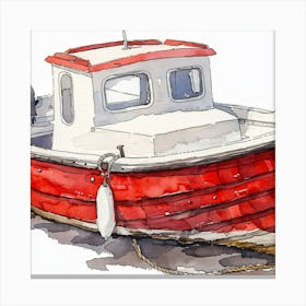 Red Fishing Boat 1 Canvas Print