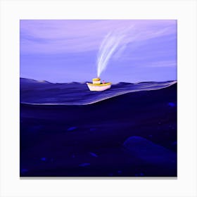 Boat In The Ocean Canvas Print