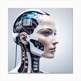 Portrait Of A Female Robot 4 Canvas Print