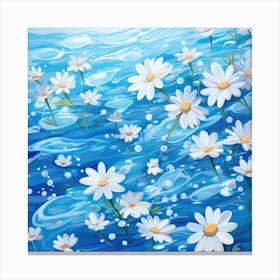 Daisies In The Water 3 Canvas Print