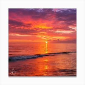 A rare scene of sunsets Canvas Print