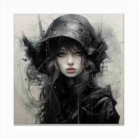 Dark Girl With A Hat Canvas Print
