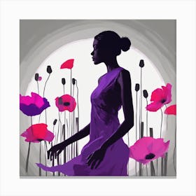 Woman In Purple Dress Canvas Print