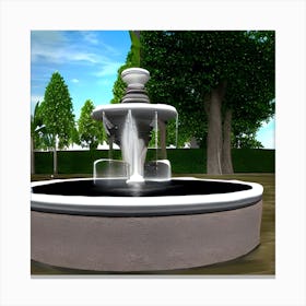 Fountain In The Park 1 Canvas Print