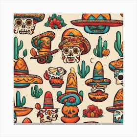 Mexican Skulls 5 Canvas Print