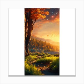 Sunset In The Forest 4 Canvas Print