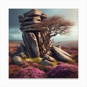 Tree On A Rock 2 Canvas Print