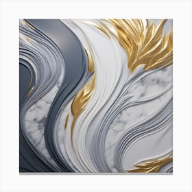 Abstract Gold And White Painting Canvas Print