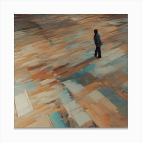 Abstract Man Walking Painting Canvas Print