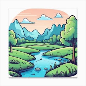 Cartoon Landscape 8 Canvas Print