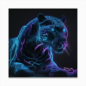 Neon Jaguar Canvas Print