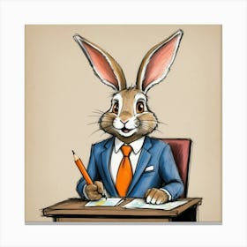 Rabbit In A Suit 50 Canvas Print