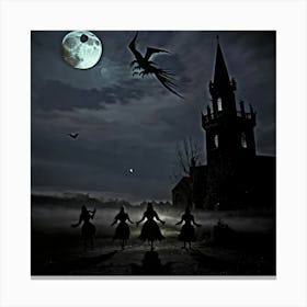Witches At Night Canvas Print