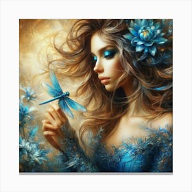 Blue Dragonfly Canvas Print