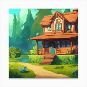 House In The Forest Canvas Print