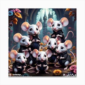 Family Of Mice Canvas Print