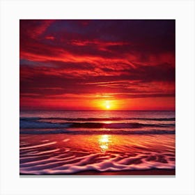 Sunset On The Beach 472 Canvas Print