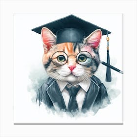 Graduation Cat Canvas Print