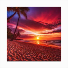 Sunset On The Beach 370 Canvas Print