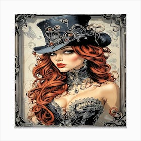 Steampunk Girl-Drucke 09.12.2024--vgbgh Canvas Print