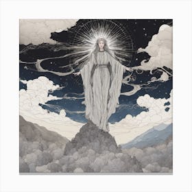 Scottish Goddess A'Chailleach Snow Melt Monochromatic Canvas Print
