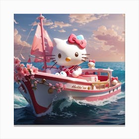 Hello kitty on the sea Canvas Print