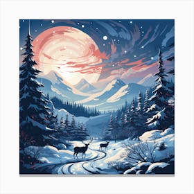 Winter Landscape for Christmas Canvas Print