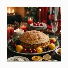 Christmas Dinner Canvas Print