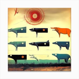 Half Dogs II Canvas Print