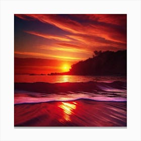 Sunset On The Beach 507 Canvas Print