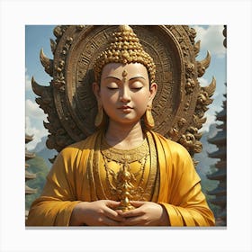 Golden Buddha S Serenity Canvas Print