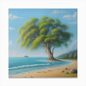 Tree On The Beach Canvas Print