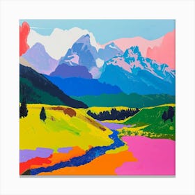 Colourful Abstract Grand Teton National Park Usa 1 Canvas Print