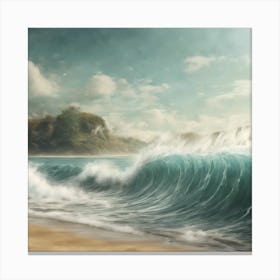 Sea Swimming In The Beach Waves Canvas Print