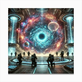 A Sci Fi Scene Depicting The Multiversal Syndicate Canvas Print